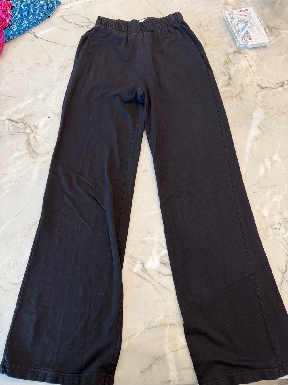 TALENTLESS Black Elastic Waist Wide-Leg Pants